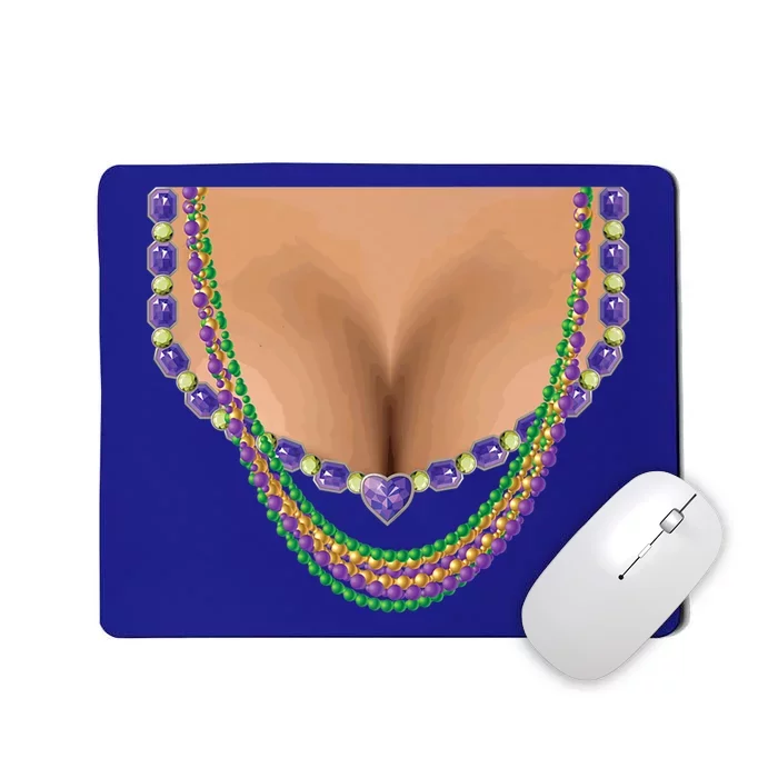 Mardi Gras Funny Gift Busty Beads Boobs New Orleans Costume Gift Mousepad