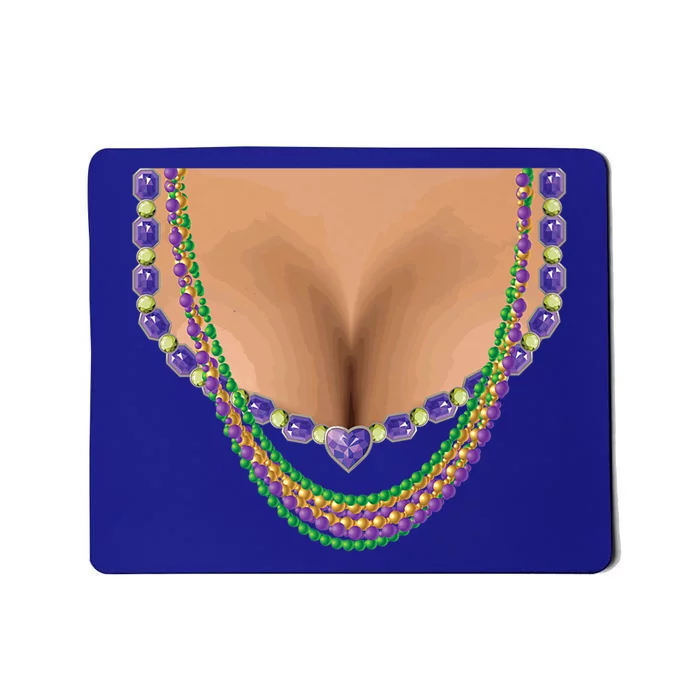 Mardi Gras Funny Gift Busty Beads Boobs New Orleans Costume Gift Mousepad