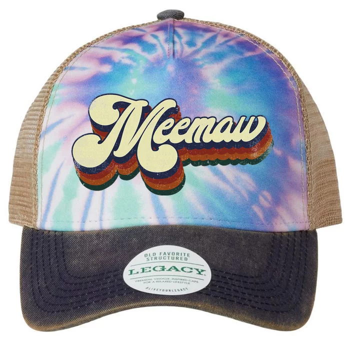 Meemaw Gifts For Grandma Retro Vintage MotherS Day Meemaw Legacy Tie Dye Trucker Hat