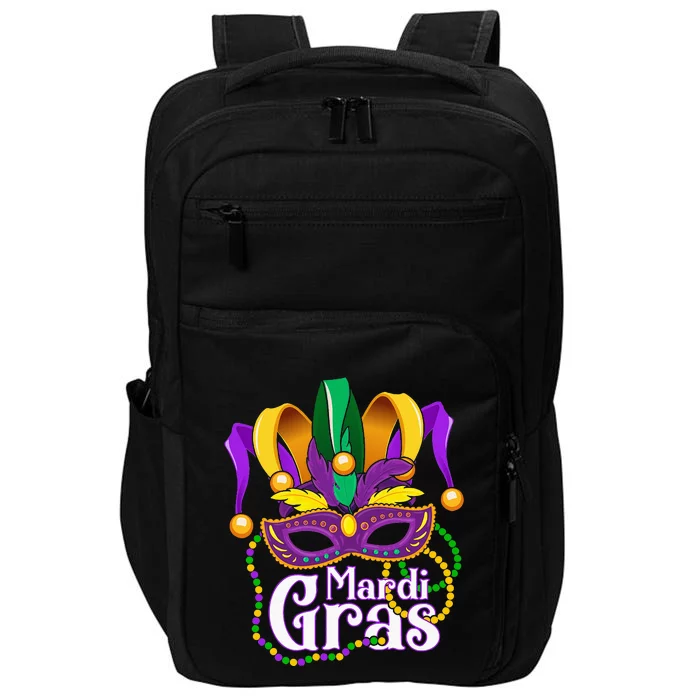 Mardi Gras For Beads Mask Feathers Impact Tech Backpack