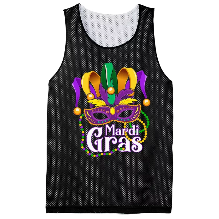 Mardi Gras For Beads Mask Feathers Mesh Reversible Basketball Jersey Tank