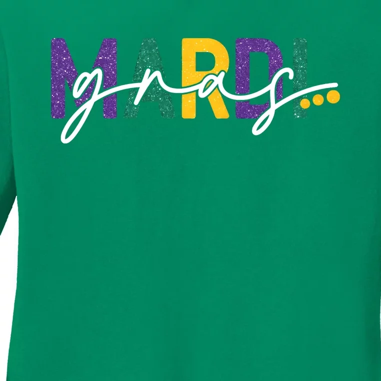 Mardi Gras Fleur De Lis Ladies Long Sleeve Shirt