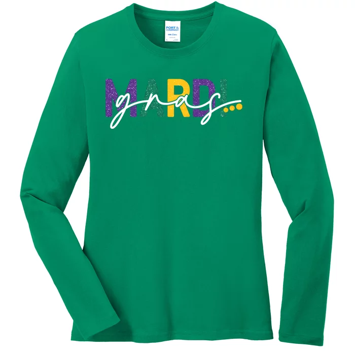 Mardi Gras Fleur De Lis Ladies Long Sleeve Shirt