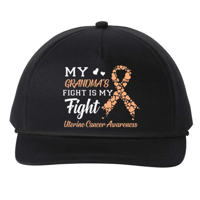 My Grandmas Fight Is My Fight Uterine Cancer Awareness Snapback Five-Panel Rope Hat