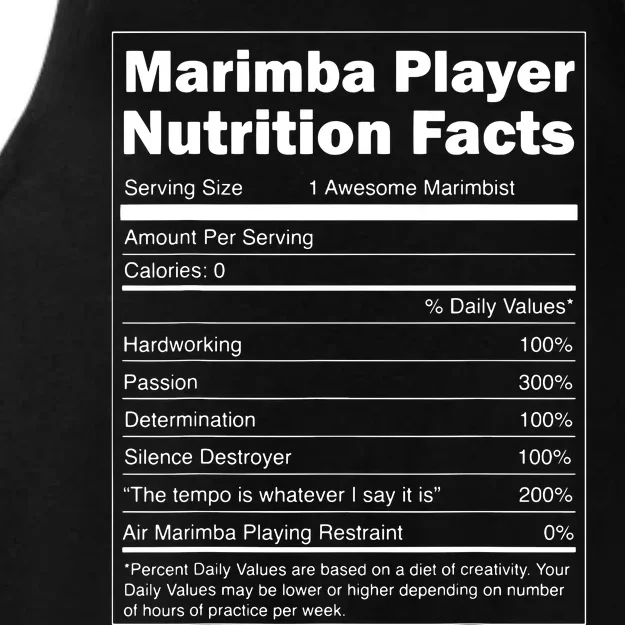 Music Gift Funny Nutrition Facts Marimba Player Ladies Tri-Blend Wicking Tank