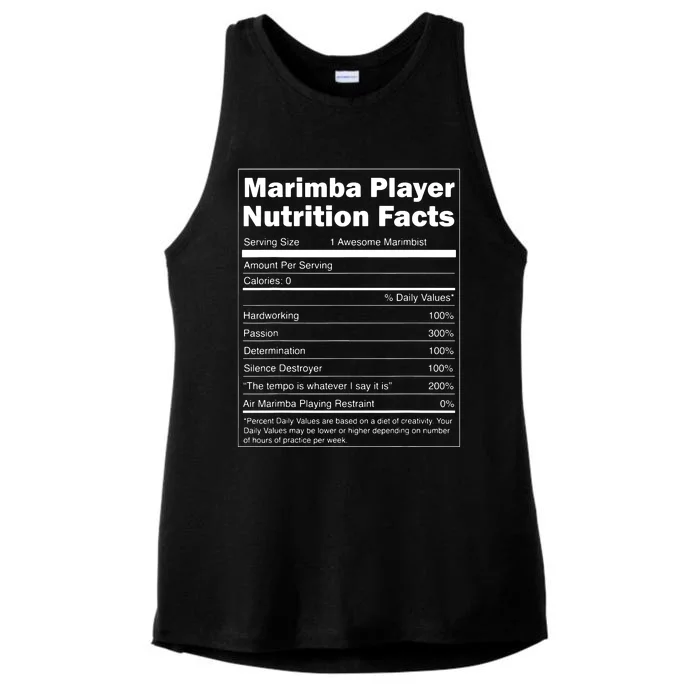 Music Gift Funny Nutrition Facts Marimba Player Ladies Tri-Blend Wicking Tank