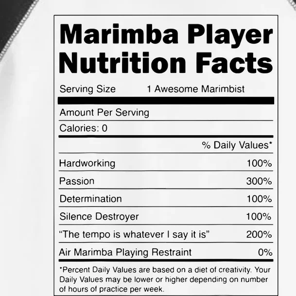 Music Gift Funny Nutrition Facts Marimba Player Toddler Fine Jersey T-Shirt