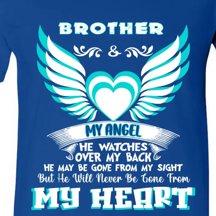 Memorial Gift For Cute Gift Loss Of Brother Brother In Heaven Cool Gift V-Neck T-Shirt