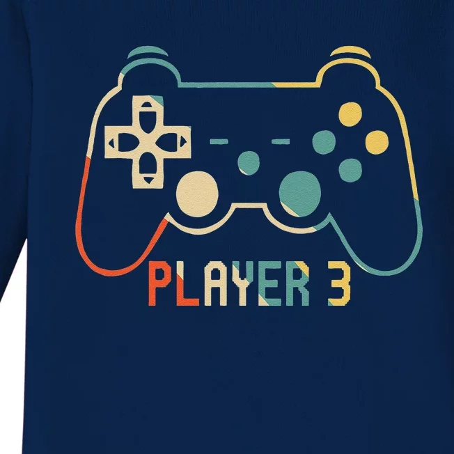 Matching Gamer For Dad, Mom Player 3 Baby Long Sleeve Bodysuit