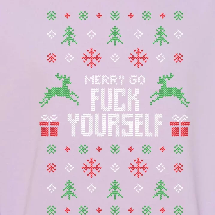 Merry Go Fuck Yourself Ugly Christmas Garment-Dyed Sweatshirt