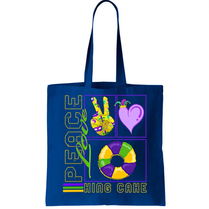 Mardi Gras Fleur De Lis Peace Love King Cake Louisiana New O Cute Gift Tote Bag