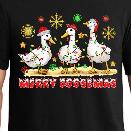 Merry Goosemas Funny Christmas Duck Silly Goose Memes Pajama Set