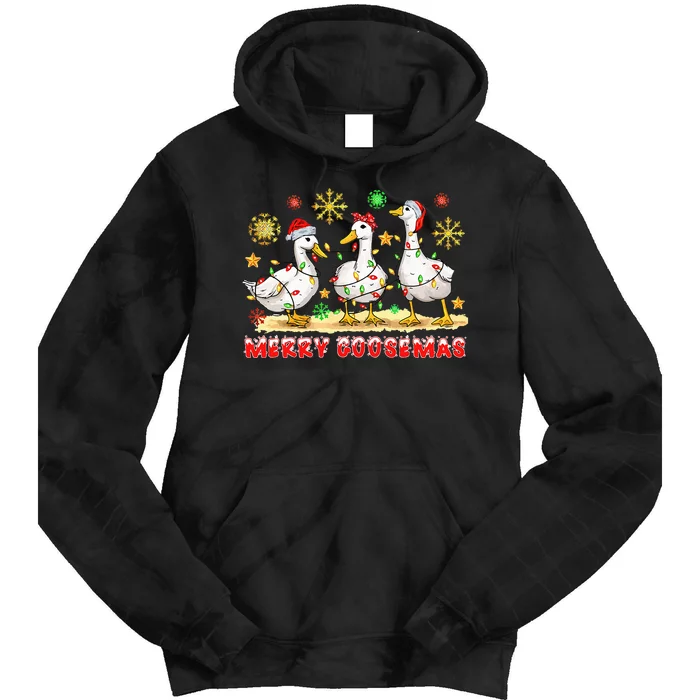 Merry Goosemas Funny Christmas Duck Silly Goose Memes Tie Dye Hoodie