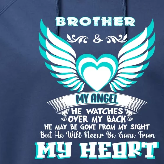 Memorial Gift For Gift Loss Of Brother Brother In Heaven Gift Performance Fleece Hoodie