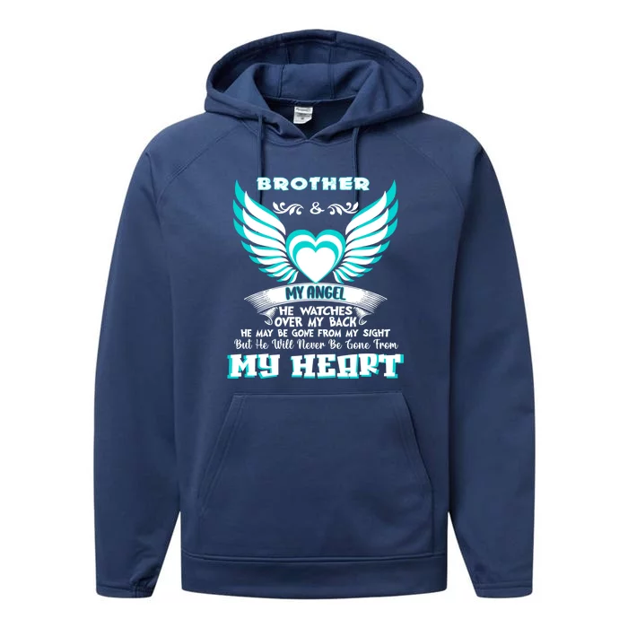 Memorial Gift For Gift Loss Of Brother Brother In Heaven Gift Performance Fleece Hoodie