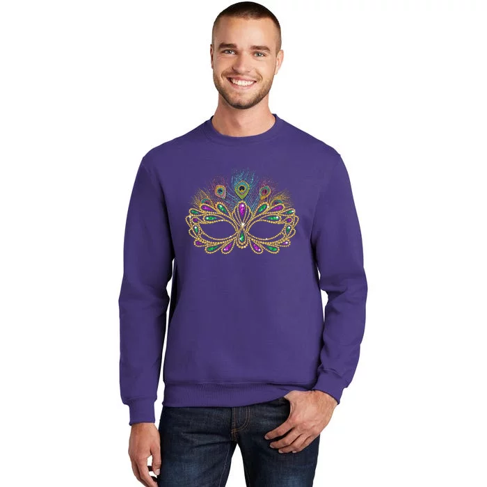 Mardi Gras Festival Mask With Feathers Carnival Sweatshirt