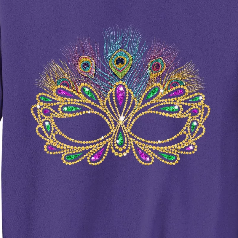 Mardi Gras Festival Mask With Feathers Carnival Sweatshirt