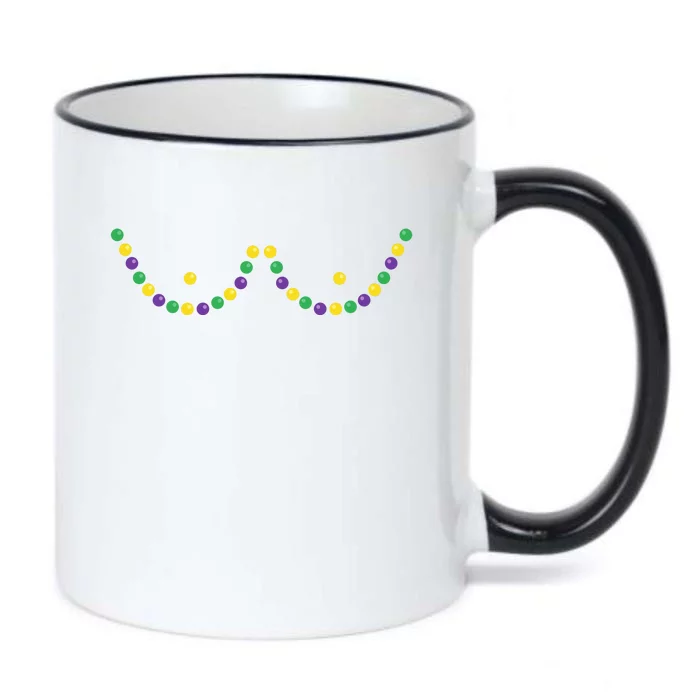 Mardi Gras Funny Beads Boobs Outline Gift Black Color Changing Mug