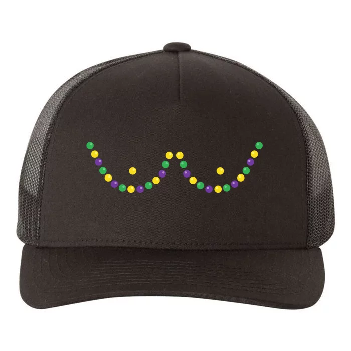 Mardi Gras Funny Beads Boobs Outline Gift Yupoong Adult 5-Panel Trucker Hat