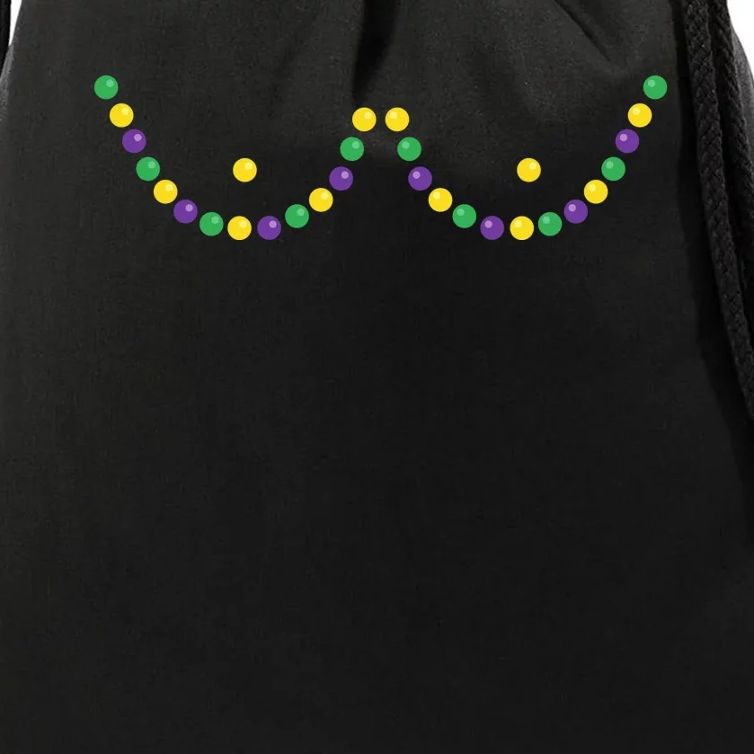 Mardi Gras Funny Beads Boobs Outline Gift Drawstring Bag