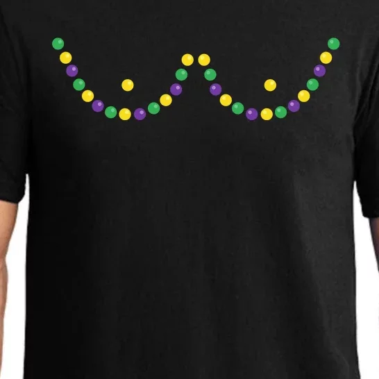 Mardi Gras Funny Beads Boobs Outline Gift Pajama Set