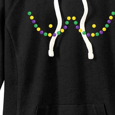 Mardi Gras Funny Beads Boobs Outline Gift Women's Fleece Hoodie