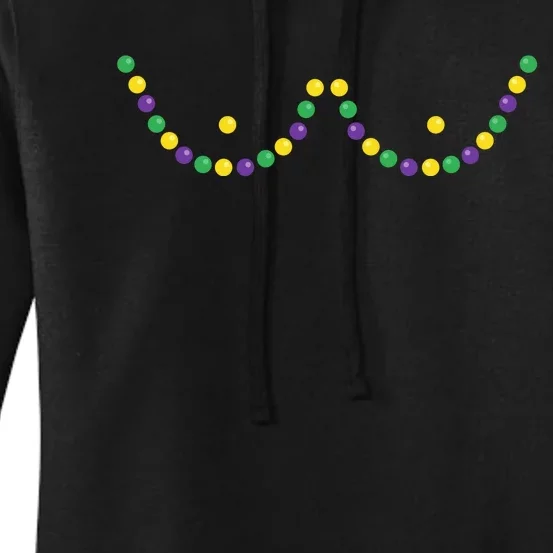 Mardi Gras Funny Beads Boobs Outline Gift Women's Pullover Hoodie