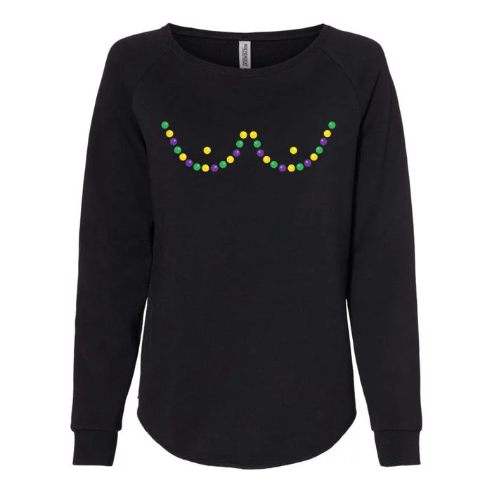 Mardi Gras Funny Beads Boobs Outline Gift Womens California Wash Sweatshirt