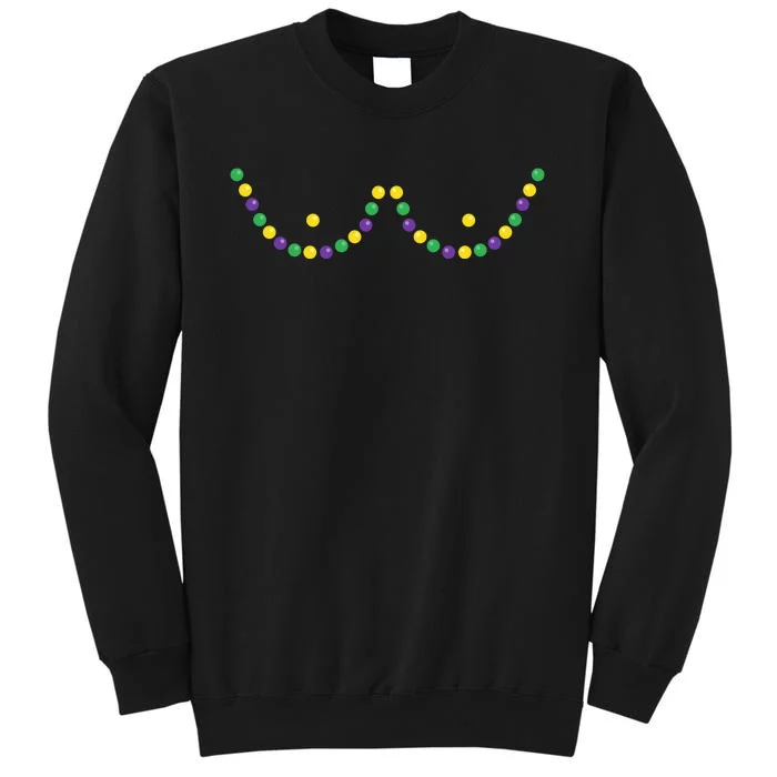 Mardi Gras Funny Beads Boobs Outline Gift Tall Sweatshirt