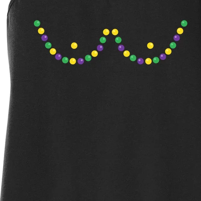 Mardi Gras Funny Beads Boobs Outline Gift Women's Racerback Tank