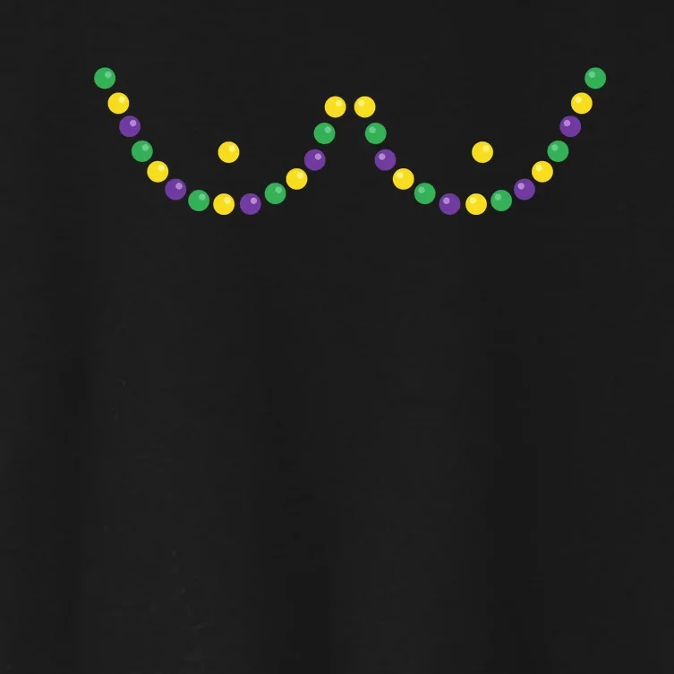 Mardi Gras Funny Beads Boobs Outline Gift Women's Crop Top Tee