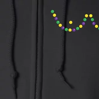 Mardi Gras Funny Beads Boobs Outline Gift Full Zip Hoodie