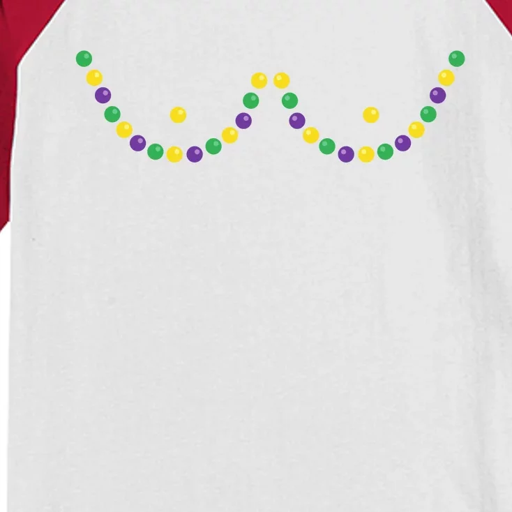 Mardi Gras Funny Beads Boobs Outline Gift Kids Colorblock Raglan Jersey