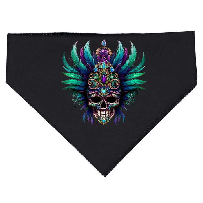 Mardi Gras Funny Queen Skull New Orleans USA-Made Doggie Bandana