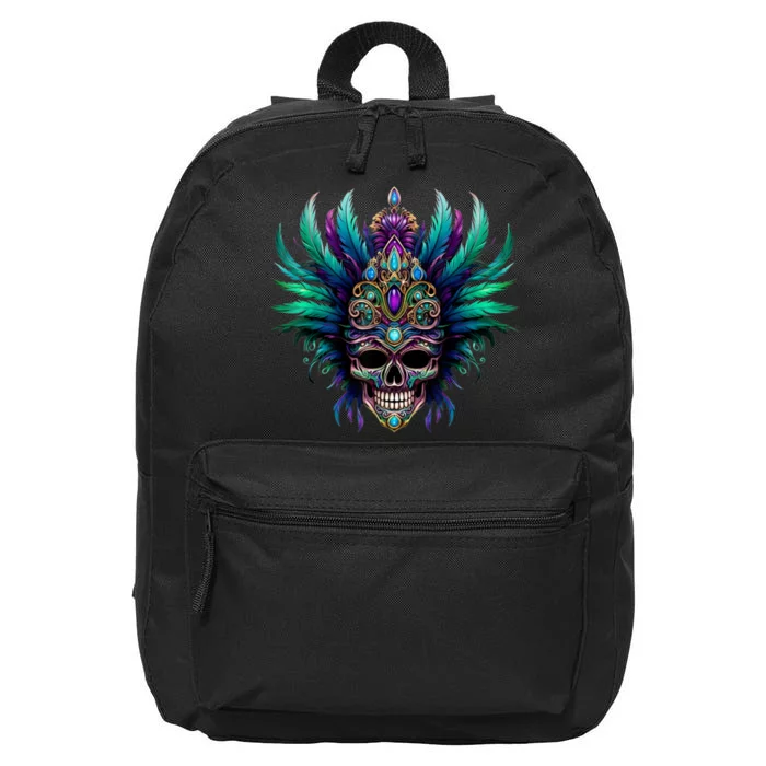 Mardi Gras Funny Queen Skull New Orleans 16 in Basic Backpack