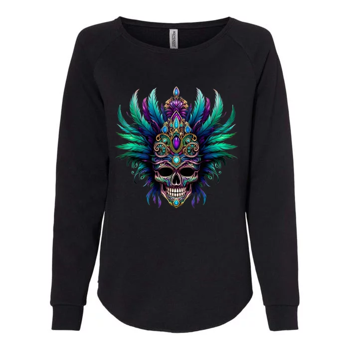 Mardi Gras Funny Queen Skull New Orleans Womens California Wash Sweatshirt