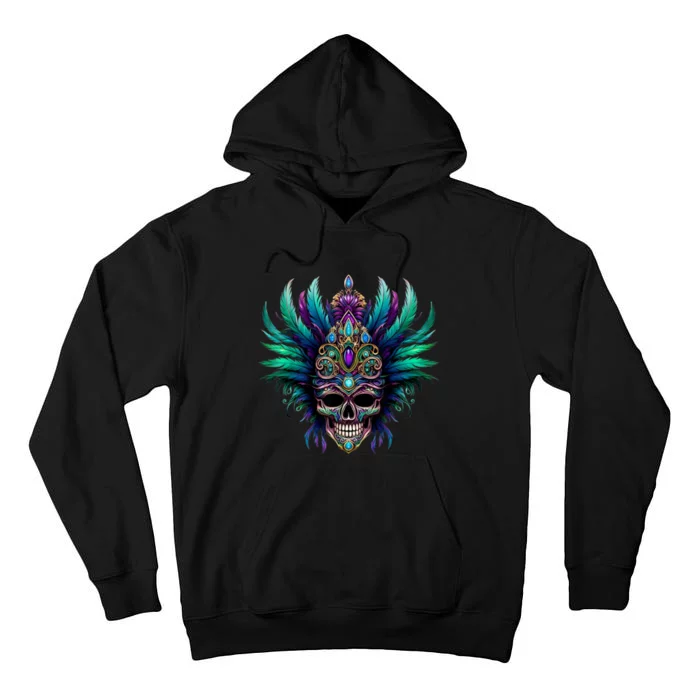 Mardi Gras Funny Queen Skull New Orleans Tall Hoodie