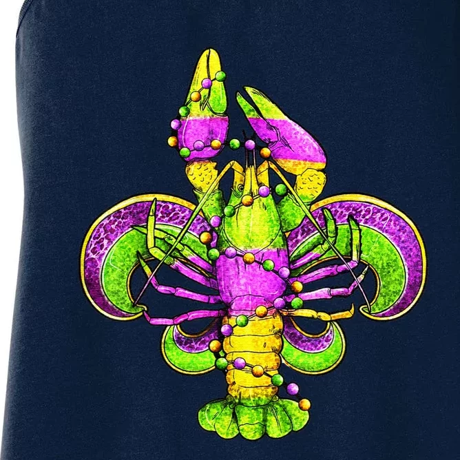 Mardi Gras Fleur De Lis Crawfish Women's Racerback Tank