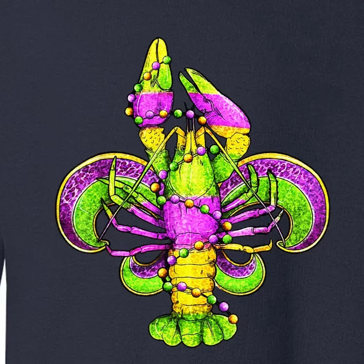 Mardi Gras Fleur De Lis Crawfish Toddler Sweatshirt