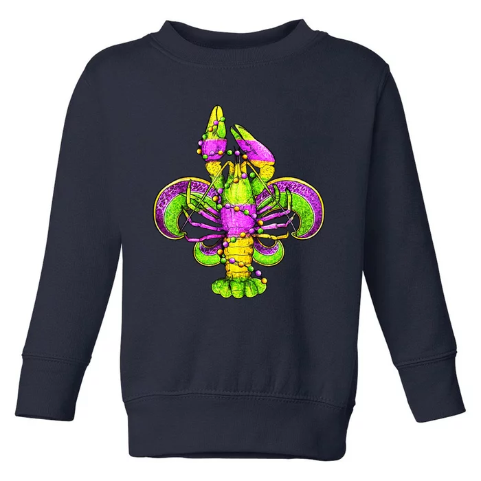 Mardi Gras Fleur De Lis Crawfish Toddler Sweatshirt