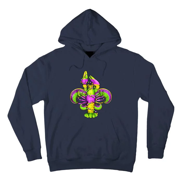 Mardi Gras Fleur De Lis Crawfish Tall Hoodie