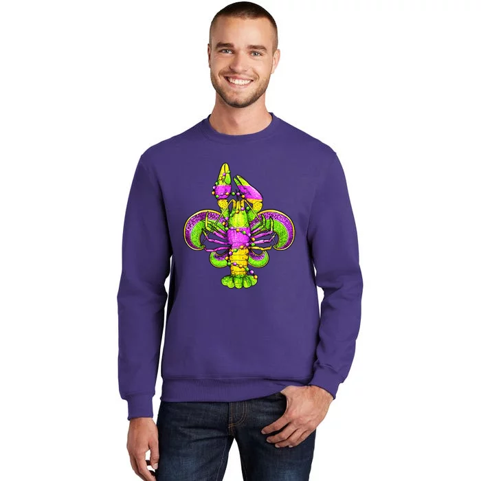 Mardi Gras Fleur De Lis Crawfish Sweatshirt