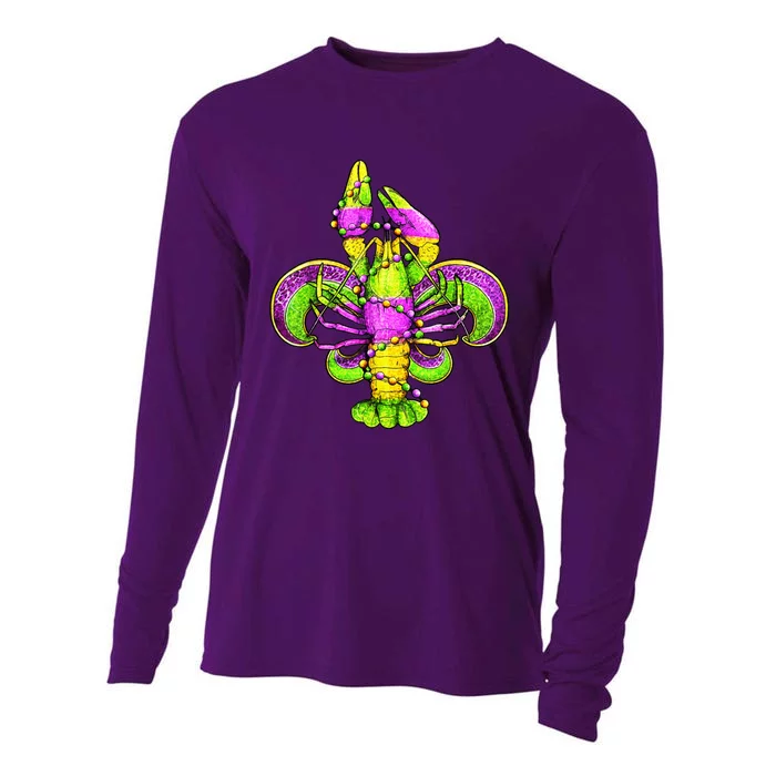 Mardi Gras Fleur De Lis Crawfish Cooling Performance Long Sleeve Crew