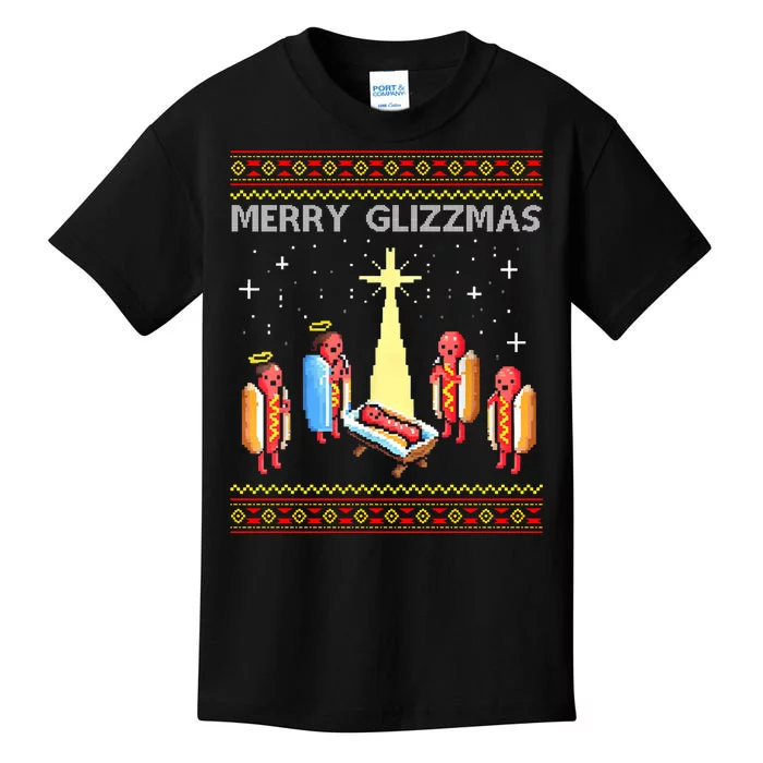 Merry Glizzmas Funny Christmas Kids T-Shirt