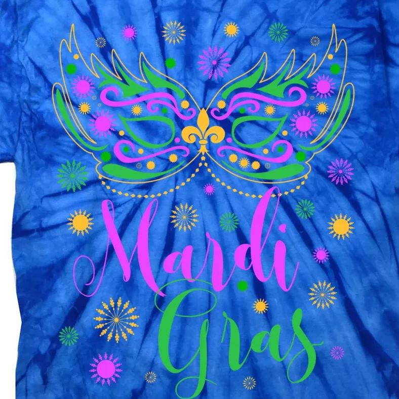 Mardi Gras Feathered Mask Gift Tie-Dye T-Shirt