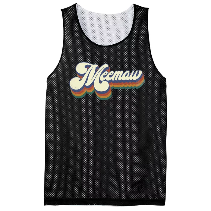 Meemaw Gifts For Grandma Retro Vintage MotherS Day Meemaw Mesh Reversible Basketball Jersey Tank