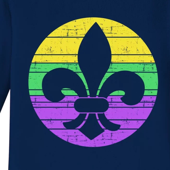 Mardi Gras Fleur De Lis For Carnival Celebration Gift Baby Long Sleeve Bodysuit