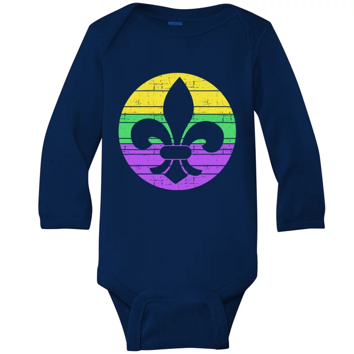 Mardi Gras Fleur De Lis For Carnival Celebration Gift Baby Long Sleeve Bodysuit