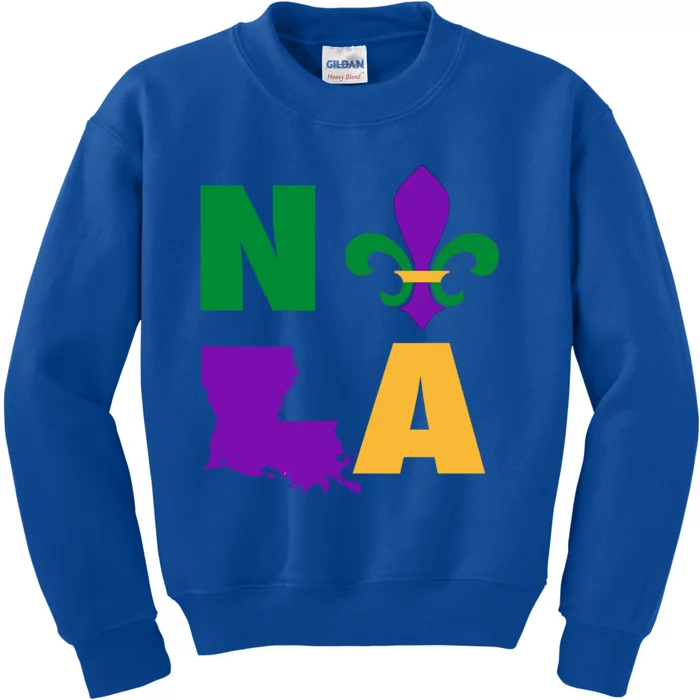 Mardi Gras Fleur De Lis Mardi Gras New Orleans Gift Kids Sweatshirt