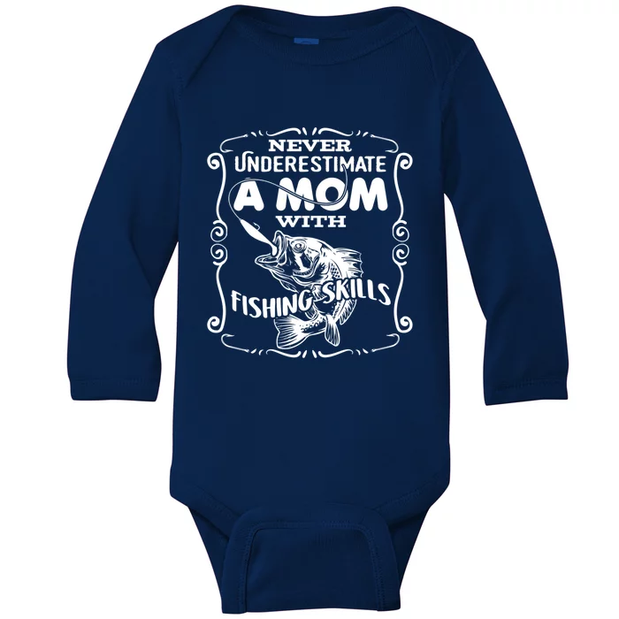 Mom Goes Fishing Fisher Fishing Skills Cool Gift Baby Long Sleeve Bodysuit